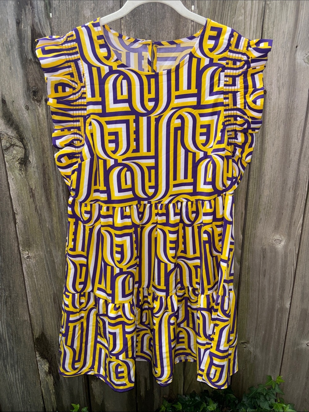 Michelle McDowell Everly LSU Dress Purple Gold Touchdown Women’s Size Medium - Picture 3 of 6